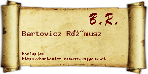Bartovicz Rémusz névjegykártya